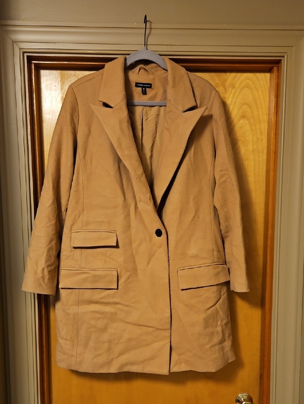 Peak Lapel Tailored Wool Coat